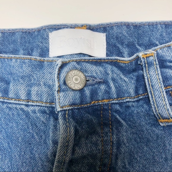 Boyish Tommy High Rise Straight Jeans Ripped Dirty Dancing Blue 29 - Picture 4 of 11